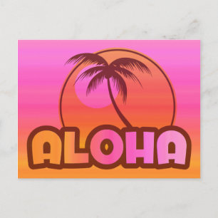 Rosa Aloha Handflatan Vykort