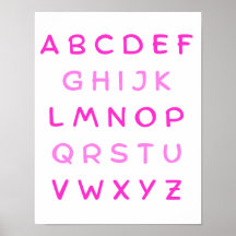 Rosa Alphabet Capital Brev Lacher Kids Room