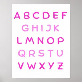 Rosa Alphabet Capital Brev Lacher Kids Room Poster