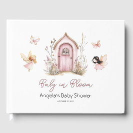 Rosa Älvor Baby i Bloom Butterfly Baby Shower Gästböcker