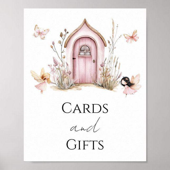 Rosa Älvor Baby i Bloom Shower-kort och presenter Poster (Framsidan)