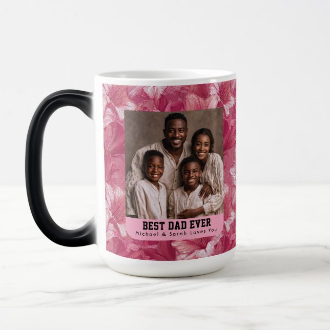 Rosa Amaryllis Bouquet Kattpappa Hyllning Magisk Mugg (Vänster)