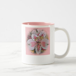 Rosa Amaryllis Flower Två-Tonad Mugg