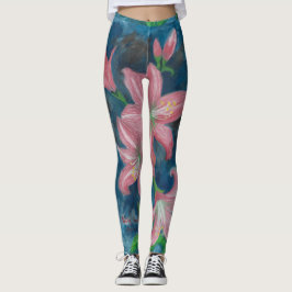 rosa amaryllis leggings