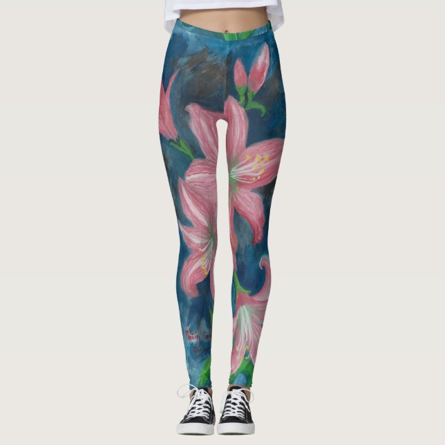 rosa amaryllis leggings (Framsida)
