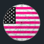 rosa American flagga Darttavla<br><div class="desc">"rosa american flagga"murica, merica, "american flagga", "rosa flagga", "rosa black white", america, patriotic, girly, "shock rosa", neon, flagga,  hipster</div>