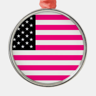 rosa American flagga Julgransprydnad Metall