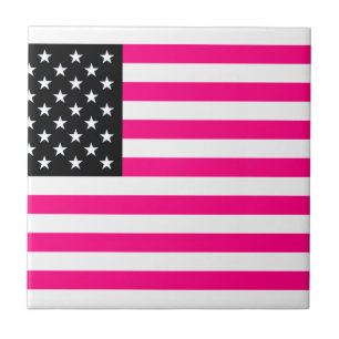 rosa American flagga Kakelplatta
