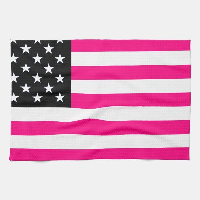 rosa American flagga Kökshandduk (Horisontell)