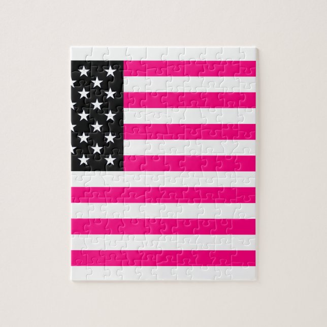 rosa American flagga Pussel (Vertikal)