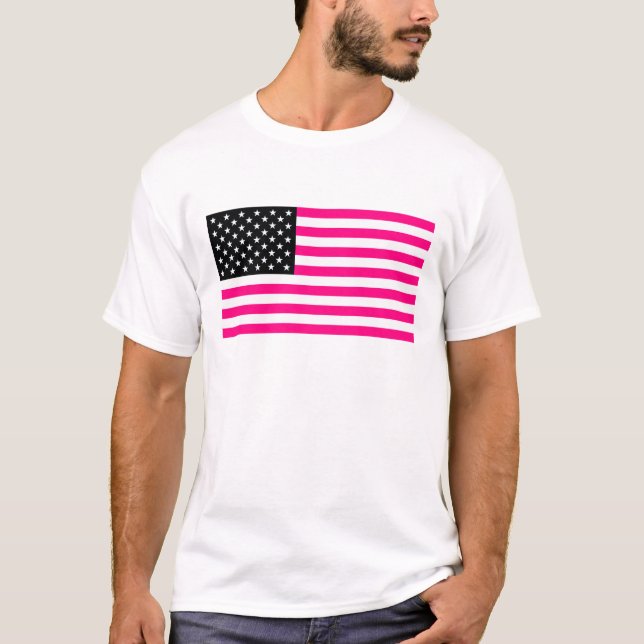rosa American flagga Tee (Framsida)