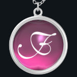 Rosa Amethyst Gem Monogram Silverpläterat Halsband<br><div class="desc">Elegant och unik design med gemstone. Mycket exakt modellering och rendering i 3D Studio Max av Bulgan Lumini .Part från serien Hyper Talismans.</div>