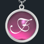 Rosa Amethyst Gem Monogram Silverpläterat Halsband<br><div class="desc">Elegant och unik design med gemstone. Mycket exakt modellering och rendering i 3D Studio Max av Bulgan Lumini .Part från serien Hyper Talismans.</div>