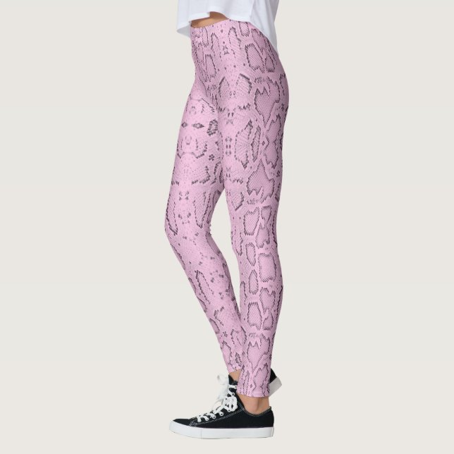 Rosa Anaconda Snakeskin Leggings (Vänster)