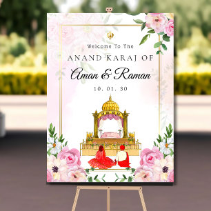 Rosa Anand Karaj välkomstskylt Poster