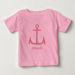 Rosa Anchor Anpassningsbar Baby T-shirt
