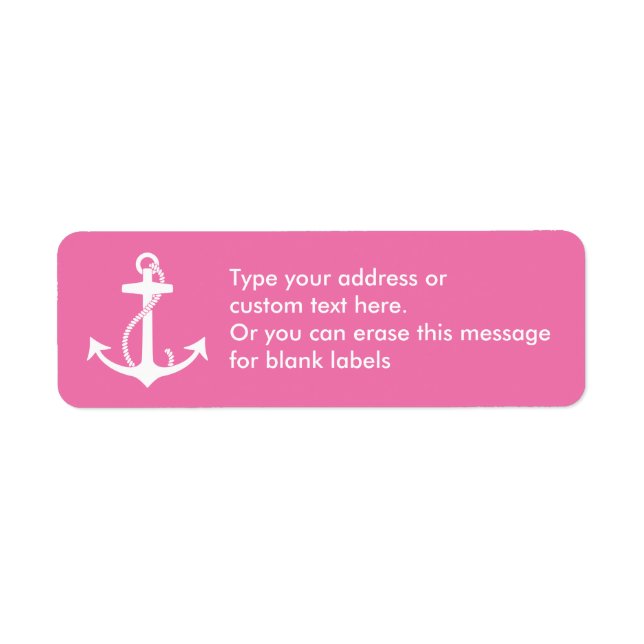 Rosa Anchor-Returetiketter Returadress Etikett (Framsidan)