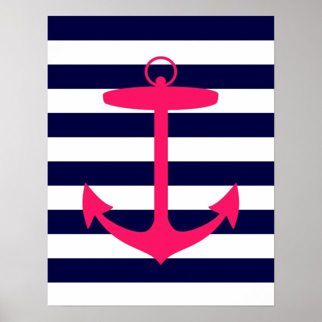 Rosa Anchor Silhouette Poster (Framsidan)