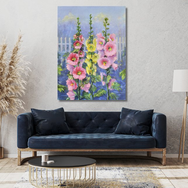 Rosa and Gult Hollyhock by Cargill, 1937 Canvastryck (Skapare uppladdad)