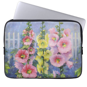 Rosa and Gult Hollyhock by Cargill, 1937 Laptop Fodral