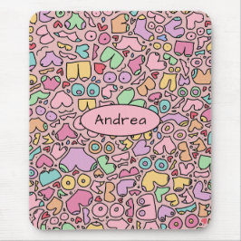 Rosa andas populärt lustigt mönster musmatta