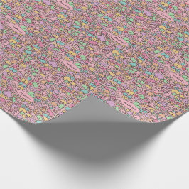 Rosa andas populärt lustigt mönster presentpapper