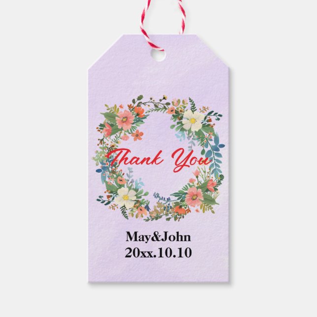 Rosa andedräkt för Märkre och presenthöljen Presentetikett (Framsidan)