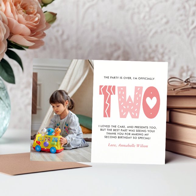  Rosa Andra födelsedag Tack Vykort (Skapare uppladdad)