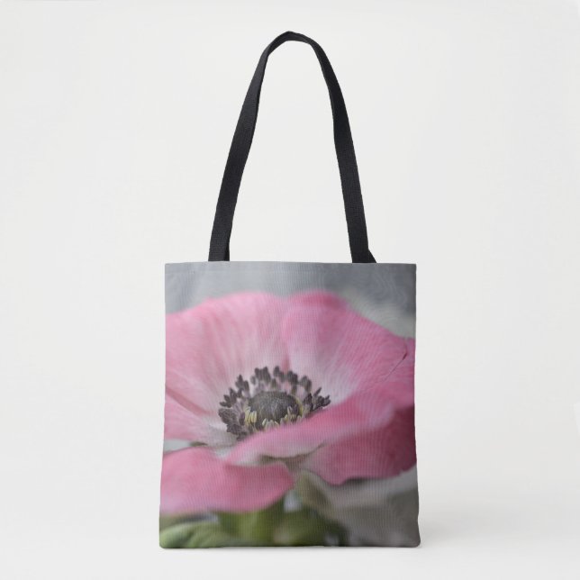 Rosa Anemon Väskor – Mjuk Botanisk Konst Tote (Framsida)