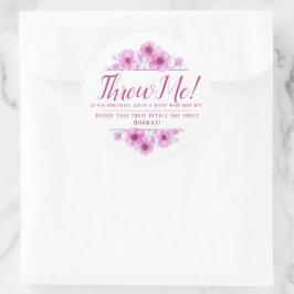 Rosa anemonblommor art bröllop toss mig petals runt klistermärke