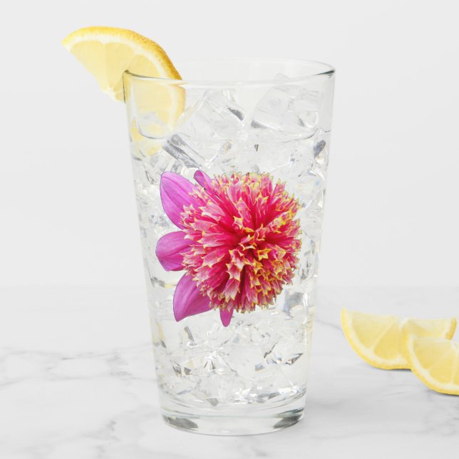 Rosa Anemone Dahlia Bloom Blommigt Glaskopp (Framsida Ice)