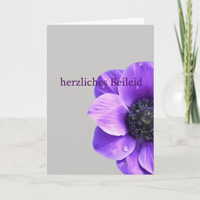 rosa Anemone sympatikort german Kort (Framsida)