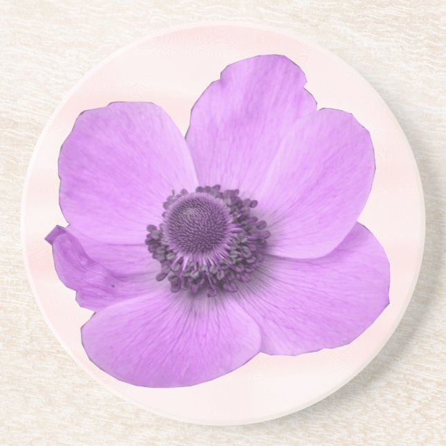 Rosa Anemone Underlägg Sandsten (Framsidan)