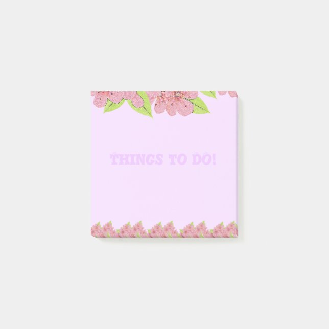 Rosa Anemones Sak att göra Lila Post it Notes Post-it Block (Framsida)