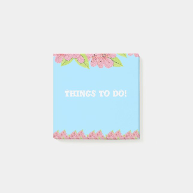 Rosa Anemones Sak to do Blue Post IT Notes Post-it Block (Framsida)