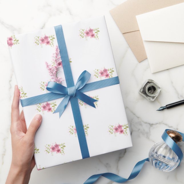 Rosa Anemones Wrapping Papper Presentpapper (Gifting)