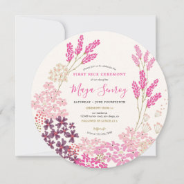Rosa äng Första risceremonin Inbjudningar