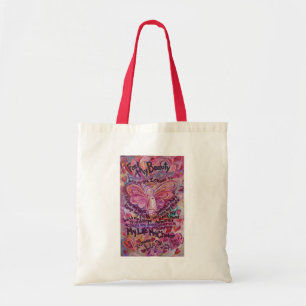 Rosa Angel Art Cancer Dikt Tote Bag Tygkasse