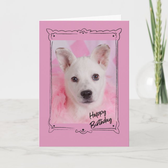 Rosa Angel Birthday Card Kort (Framsida)
