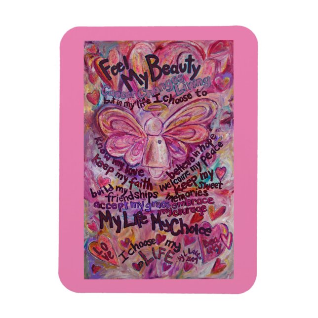 Rosa Angel Cancer Dikt Art Magnets Magnet (Vertikal)