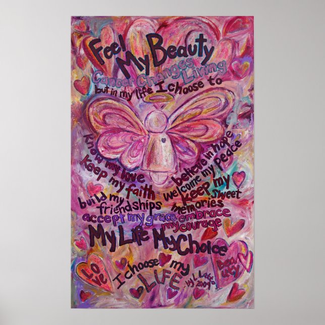 Rosa Angel Cancer Dikt Art Print Poster (Framsidan)