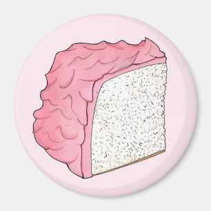 Rosa Angel Food Cake Segce Baking Retro Dessert Magnet
