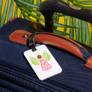 Rosa Angel Grönt Swirl Vingar Andlig Decorative Bagagebricka