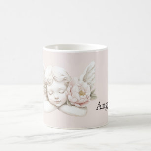 Rosa Ängel med Blommor Kaffemugg