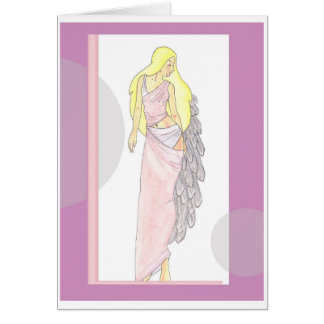 rosa ängel med namn hälsningskort