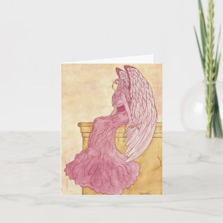 Rosa ängel Notecard Kort