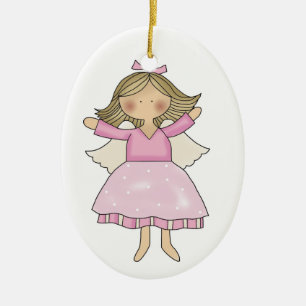 Rosa Angel-ornament Julgransprydnad Keramik