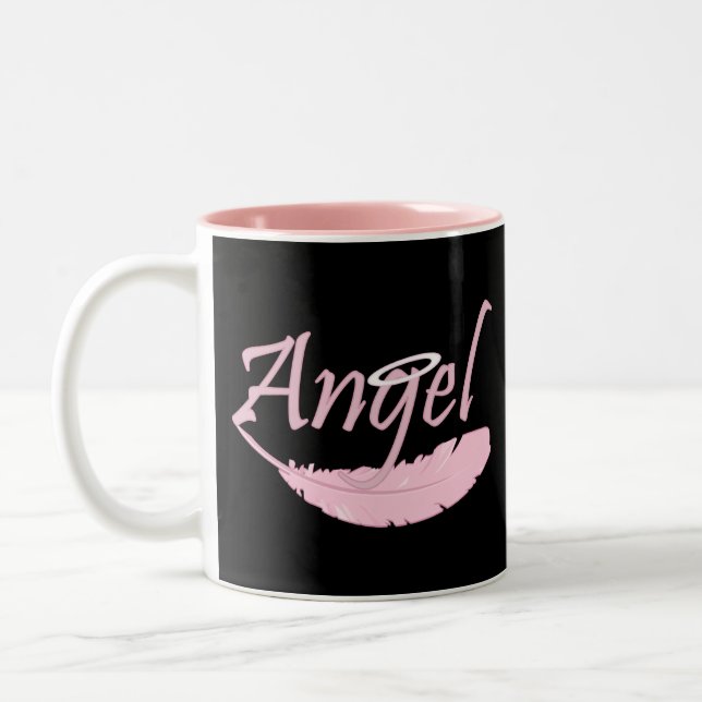 Rosa Angel Två-Tonad Mugg (Vänster)