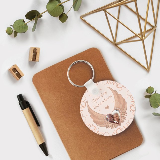 Rosa Angel Vingar & Anpassningsbar Message för Pho Nyckelring (Skapare uppladdad)