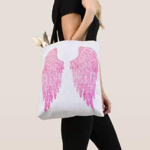 Rosa Angel Vingar & White Tygkasse